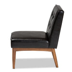 Load image into Gallery viewer, Baxton Studio Arvid Mid-Century Modern Dark Brown Faux Leather Upholstered Wood Dining Chair
