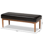 Load image into Gallery viewer, Baxton Studio Arvid Mid-Century Modern Dark Brown Faux Leather Upholstered Wood Dining Bench
