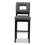 Load image into Gallery viewer, Baxton Studio Faustino Modern And Contemporary Grey Faux Leather Upholstered Black Finished Wood Bar Stool
