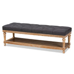 Load image into Gallery viewer, Baxton Studio Linda Modern and Rustic Linen Fabric Upholstered and Greywashed Wood Storage Bench
