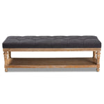 Load image into Gallery viewer, Baxton Studio Linda Modern and Rustic Linen Fabric Upholstered and Greywashed Wood Storage Bench
