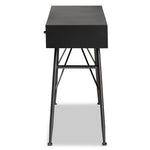 Load image into Gallery viewer, Baxton Studio Ariana Modern And Contemporary Industrial Black And Oak Brown Finished Wood 3-Drawer Metal Console Table
