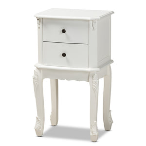 Baxton Studio Sophia Classic and Traditional French Finished Wood 2-Drawer Nightstand