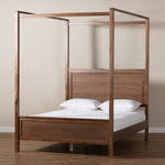 Load image into Gallery viewer, Baxton Studio Veronica Modern And Contemporary Walnut Brown Finished Wood Queen Size Platform Canopy Bed
