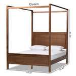 Load image into Gallery viewer, Baxton Studio Veronica Modern And Contemporary Walnut Brown Finished Wood King Size Platform Canopy Bed
