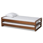 Load image into Gallery viewer, Baxton Studio Klara Modern And Contemporary Walnut Finished Wood Expandable Twin Size To King Size Bed Frame
