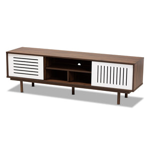 Baxton Studio Meike Mid-Century Modern Two-Tone Finished Wood TV Stand