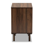 Load image into Gallery viewer, Baxton Studio Meike Mid-Century Modern Two-Tone Walnut Brown And White Finished Wood 3-Drawer Nightstand
