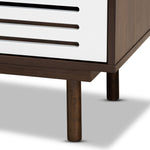 Load image into Gallery viewer, Baxton Studio Meike Mid-Century Modern Two-Tone Walnut Brown And White Finished Wood 3-Drawer Nightstand
