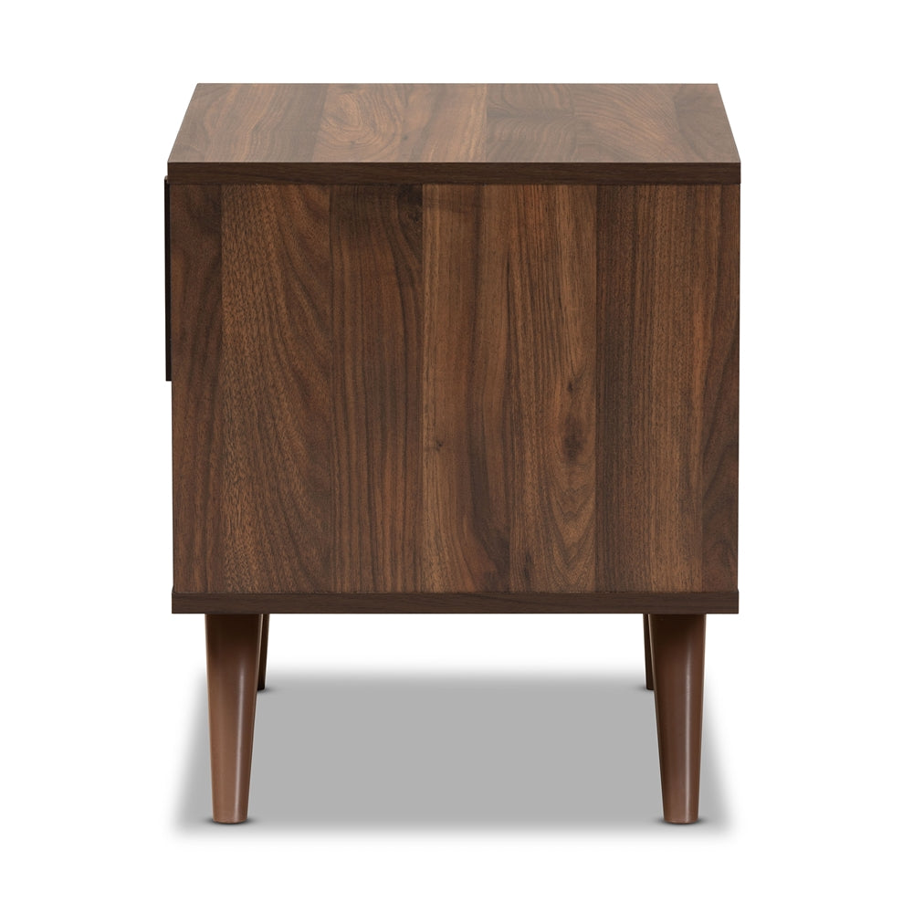 Baxton Studio Naoki Modern And Contemporary Two-Tone Grey And Walnut Finished Wood 1-Drawer Nightstand