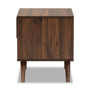 Baxton Studio Naoki Modern And Contemporary Two-Tone Grey And Walnut Finished Wood 1-Drawer Nightstand