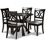 Load image into Gallery viewer, Baxton Studio Julia Modern And Contemporary Grey Fabric Upholstered And Dark Brown Finished Wood 5-Piece Dining Set
