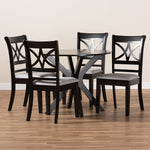 Load image into Gallery viewer, Baxton Studio Julia Modern And Contemporary Grey Fabric Upholstered And Dark Brown Finished Wood 5-Piece Dining Set
