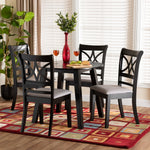 Load image into Gallery viewer, Baxton Studio Brooke Modern Grey Fabric And Dark Brown Finished Wood 5-Piece Dining Set
