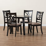 Load image into Gallery viewer, Baxton Studio Brooke Modern Beige Fabric And Dark Brown Finished Wood 5-Piece Dining Set
