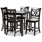 Load image into Gallery viewer, Baxton Studio Chandler Modern And Contemporary Sand Fabric Upholstered And Espresso Brown Finished Wood 5-Piece Counter Height Pub Dining Set
