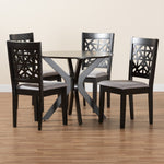 Load image into Gallery viewer, Baxton Studio Karel Modern Grey Fabric And Espresso Brown Finished Wood 5-Piece Dining Set
