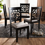 Load image into Gallery viewer, Baxton Studio Jackson Modern And Contemporary Grey Fabric Upholstered And Espresso Brown Finished Wood 4-Piece Dining Chair Set
