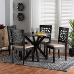 Load image into Gallery viewer, Baxton Studio Karel Modern Beige Fabric And Espresso Brown Finished Wood 5-Piece Dining Set
