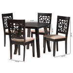 Load image into Gallery viewer, Baxton Studio Aiden Modern Beige Fabric And Dark Brown Finished Wood 5-Piece Dining Set
