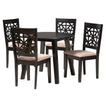 Load image into Gallery viewer, Baxton Studio Aiden Modern Beige Fabric And Dark Brown Finished Wood 5-Piece Dining Set
