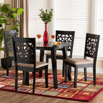 Load image into Gallery viewer, Baxton Studio Aiden Modern Beige Fabric And Dark Brown Finished Wood 5-Piece Dining Set
