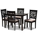 Load image into Gallery viewer, Baxton Studio Jackson Modern And Contemporary Sand Fabric Upholstered And Espresso Brown Finished Wood 5-Piece Dining Set
