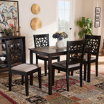 Load image into Gallery viewer, Baxton Studio Jackson Modern And Contemporary Sand Fabric Upholstered And Espresso Brown Finished Wood 5-Piece Dining Set
