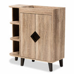 Load image into Gallery viewer, Baxton Studio Wales Modern And Contemporary Rustic Oak Finished Wood 2-Door Shoe Storage Cabinet With Open Shelves
