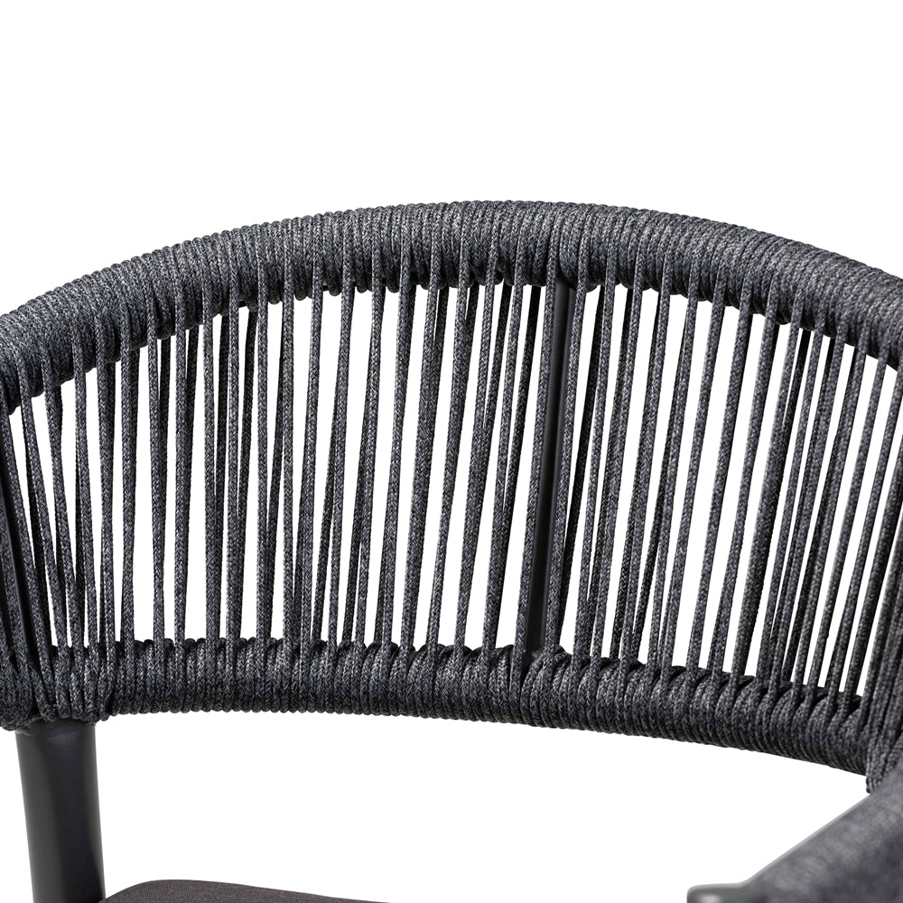 Baxton Studio Wendell Modern And Contemporary Grey Finished Rope And Metal Outdoor Dining Chair