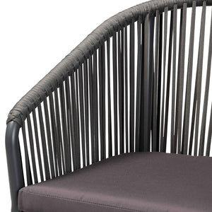 Baxton Studio Marcus Modern And Contemporary Grey Finished Rope And Metal Outdoor Dining Chair