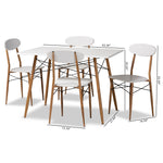 Load image into Gallery viewer, Baxton Studio Wayne Modern And Contemporary White And Walnut Finished Metal 5-Piece Dining Set
