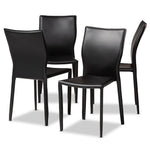 Load image into Gallery viewer, Baxton Studio Heidi Modern And Contemporary Black Faux Leather Upholstered 4-Piece Dining Chair Set
