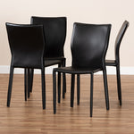 Load image into Gallery viewer, Baxton Studio Heidi Modern And Contemporary Black Faux Leather Upholstered 4-Piece Dining Chair Set
