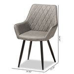 Load image into Gallery viewer, Baxton Studio Astrid Mid-Century Contemporary Grey Faux Leather Upholstered And Black Metal 4-Piece Dining Chair Set
