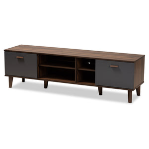 Baxton Studio Moina Mid-Century Modern Two-Tone Finished Wood TV Stand