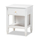 Load image into Gallery viewer, Baxton Studio Naomi Classic And Transitional White Finished Wood 1-Drawer Bedroom Nightstand
