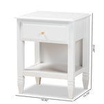 Load image into Gallery viewer, Baxton Studio Naomi Classic And Transitional White Finished Wood 1-Drawer Bedroom Nightstand
