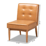 Load image into Gallery viewer, Baxton Studio Arvid Mid-Century Modern Tan Faux Leather Upholstered And Walnut Brown Finished Wood Dining Chair
