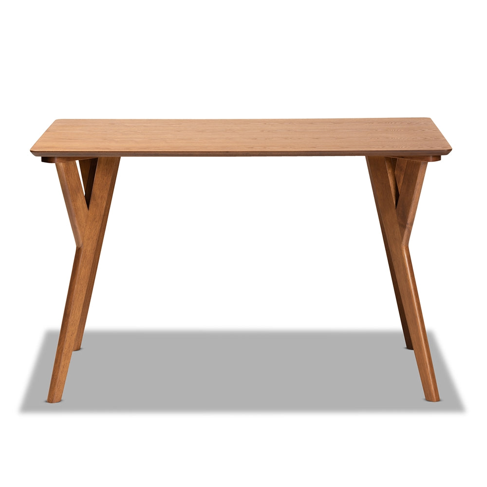 Baxton Studio Sahar Mid-Century Modern Transitional Walnut Brown Finished Wood Dining Table