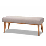 Load image into Gallery viewer, Baxton Studio Odessa Mid-Century Modern Grey Fabric Upholstered And Walnut Brown Finished Wood Dining Bench
