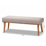 Load image into Gallery viewer, Baxton Studio Odessa Mid-Century Modern Grey Fabric Upholstered And Walnut Brown Finished Wood Dining Bench
