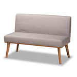 Load image into Gallery viewer, Baxton Studio Odessa Mid-Century Modern Grey Fabric Upholstered And Walnut Brown Finished 2-Piece Wood Dining Nook Banquette Set
