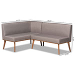 Load image into Gallery viewer, Baxton Studio Odessa Mid-Century Modern Grey Fabric Upholstered And Walnut Brown Finished 2-Piece Wood Dining Nook Banquette Set
