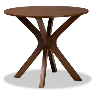 Baxton Studio Kenji Modern And Contemporary Walnut Brown Finished 34-Inch-Wide Round Wood Dining Table