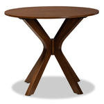 Load image into Gallery viewer, Baxton Studio Kenji Modern And Contemporary Walnut Brown Finished 34-Inch-Wide Round Wood Dining Table
