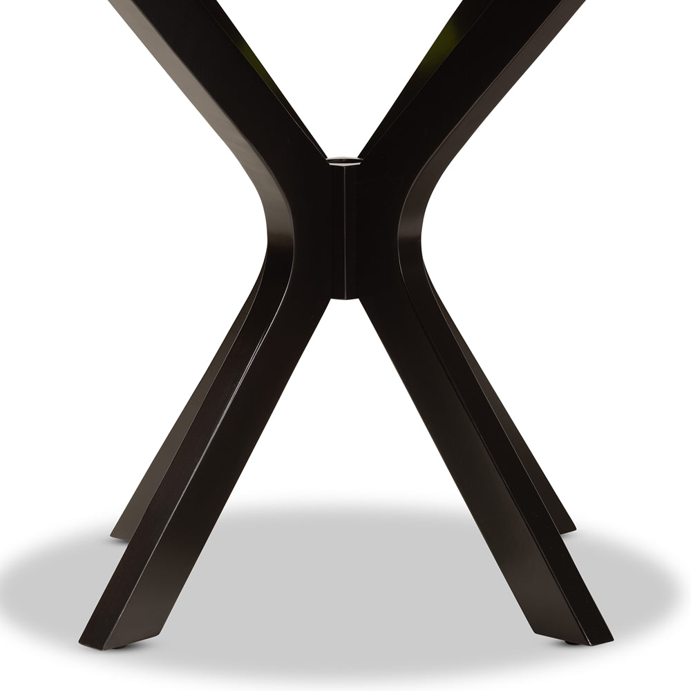 BAXTON STUDIO KENJI MODERN AND CONTEMPORARY DARK BROWN FINISHED 34-INCH-WIDE ROUND WOOD DINING TABLE