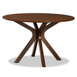 Load image into Gallery viewer, Baxton Studio Kenji Modern And Contemporary Walnut Brown Finished 45-Inch-Wide Round Wood Dining Table
