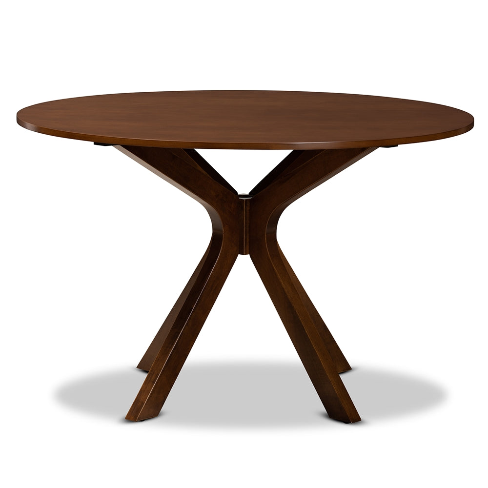 Baxton Studio Kenji Modern And Contemporary Walnut Brown Finished 45-Inch-Wide Round Wood Dining Table