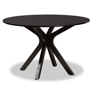 Baxton Studio Kenji Modern and Contemporary Finished 48-Inch-Wide Round Wood Dining Table